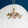 Mens Personalised Gold Plated Sterling Silver Leopard Necklace, thumbnail 1 of 11