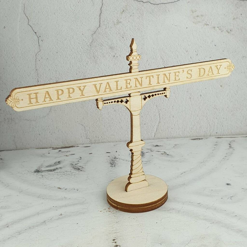 Happy Valentine's Day Personalised Wooden Street Sign, 1 of 5