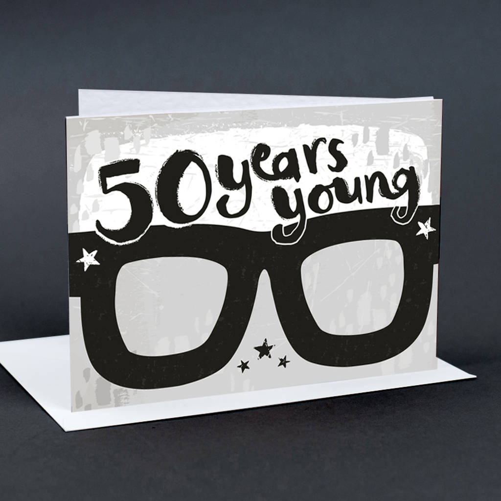 50th Birthday Card Glasses By Tandem Green 3409