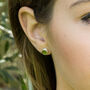 Peridot Rough Stone Stud Earrings, thumbnail 2 of 3