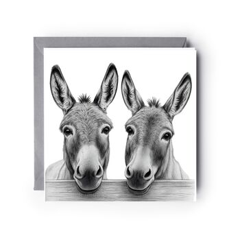 Two Donkeys Countryside Humour Card, 2 of 5