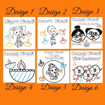 Personalised Diwali Card Colouring Card Set, 2 of 3