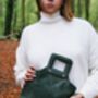 Handmade Green Leather Handbag For Women Personalised, thumbnail 4 of 12