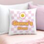 Personalised Daisy Checked Cushion, thumbnail 1 of 4