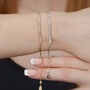 Bezel Bar Bracelet, Silver Plated Or Gold Plated, thumbnail 1 of 6