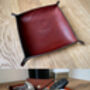 Personalised Leather Desk Valet Tray, Spanish Brown, thumbnail 11 of 12