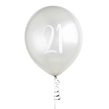Five Silver 21st Birthday Party 21 Balloons, 2 of 2