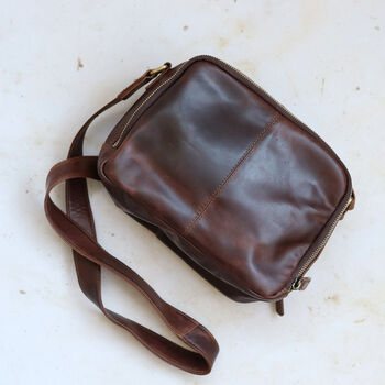 Leather Pocket Shoulder Bag, Distressed Brown, 4 of 6