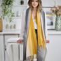 Personalised Mustard To Grey Colour Fade Scarf, thumbnail 3 of 3