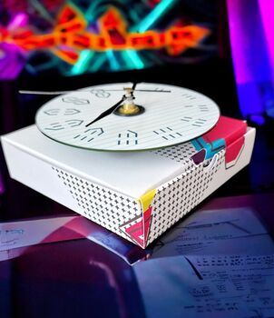 90s Retro S CD Wall Clock Old Skool Gift Boxed, 4 of 6