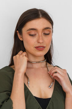 Gold Or Silver Plated Snake Necklace, 3 of 9