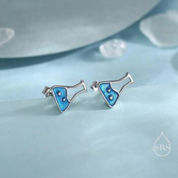 Sterling Silver Chemistry Flask Stud Earrings, 4 of 11