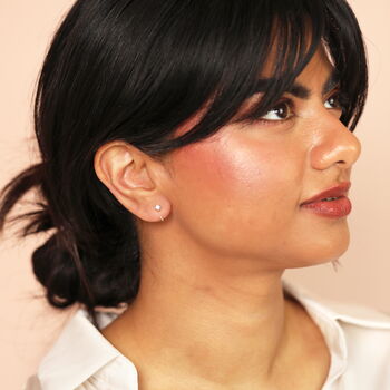 Sterling Silver Thread Through Star Huggie Hoop Earrings, 5 of 5
