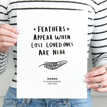 'Feathers Appear' Personalised Remembrance Print, 3 of 6