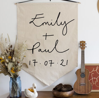Personalised Couples Name Wedding Decoration Banner, 3 of 9