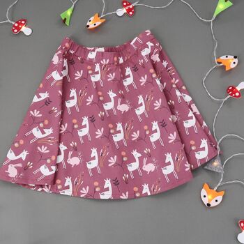 Pink Deer And Bunny Children's Skirt, 2 of 4