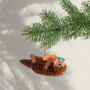 Christmas Bristle Otter Decoration, 14cm, thumbnail 1 of 2