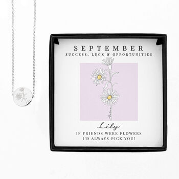 Personalised Birth Flower Necklace And Box Gift Set, 12 of 12