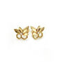 Yellow Gold Vermeil Sterling Silver Bee Flower Studs, thumbnail 4 of 5