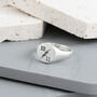 Lightning Bolt Initials Silver Signet Ring, thumbnail 3 of 7