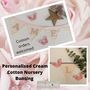 Personalised Pink Blue Bunting, Nursery Wall Hanging, thumbnail 2 of 12