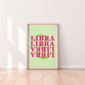 Libra Typography Zodiac Print, 2 of 6