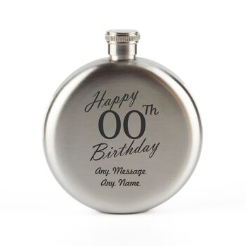 Personalised Happy Number Hip Flask For Birthday, 4 of 5