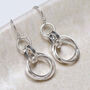 Sterling Silver Dangly Russian Rings Earrings, thumbnail 1 of 7