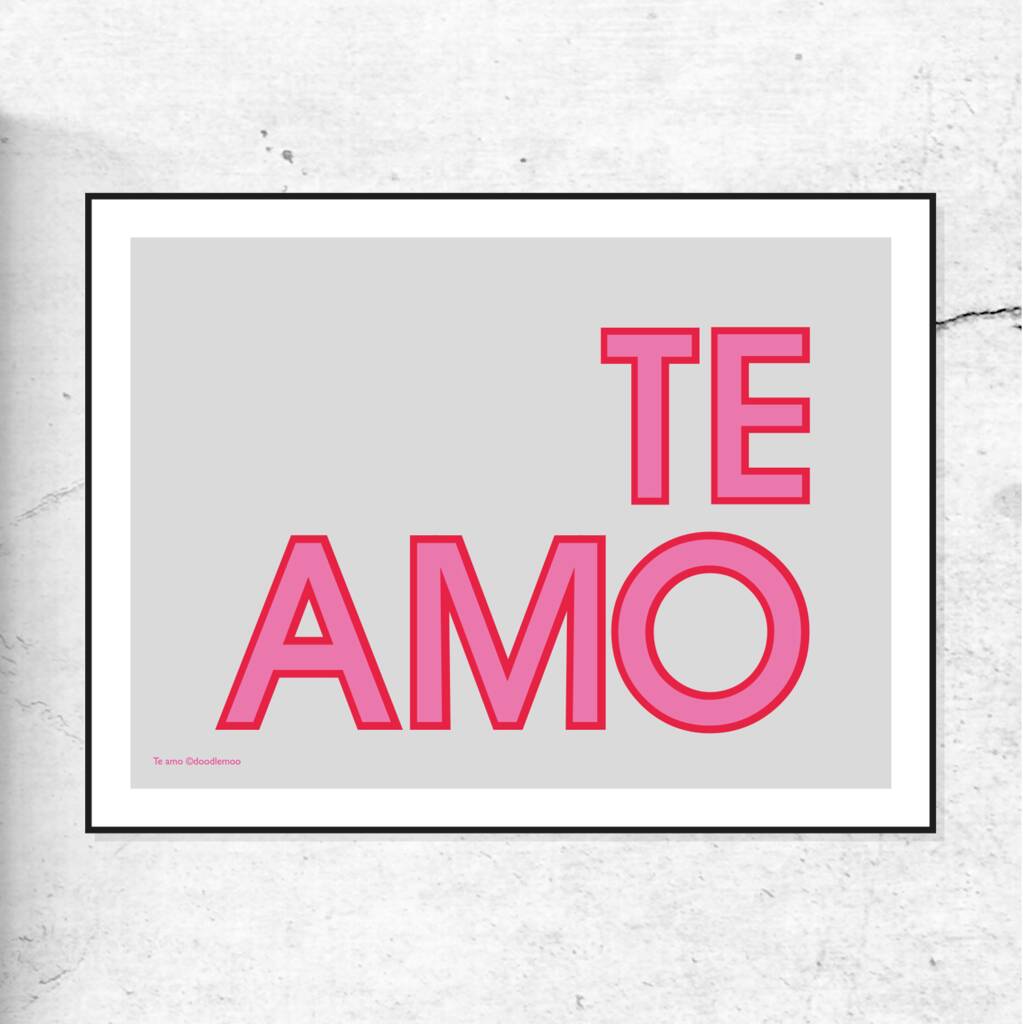 'Te Amo' Love Art Print, 1 of 7