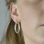 Textured Sterling Silver Hoop Earrings, thumbnail 2 of 5
