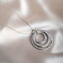 Sterling Silver Personalised Triple Circle Necklace, thumbnail 1 of 4