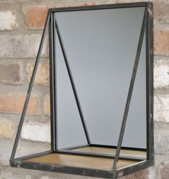Retro Industrial Wall Mirror With Shelf, 2 of 3
