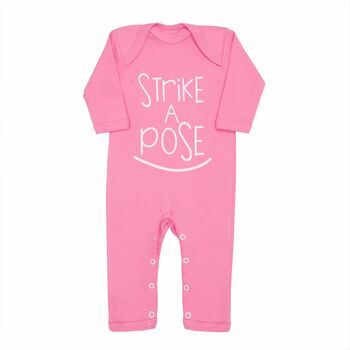 Strike A Pose, Baby Sleepsuit, Babgrow, Baby Gift, 2 of 3