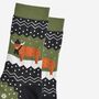 Men's Bamboo Socks Winter Highland Cow Green, thumbnail 4 of 5