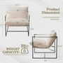 White Lounge Chair Boucle Club Seat Armchair, thumbnail 2 of 5