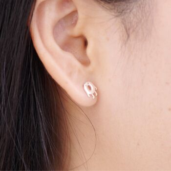 Silver Donut Stud Earrings, Emoji Stud Earrings, Small Dainty Studs, 2 of 7