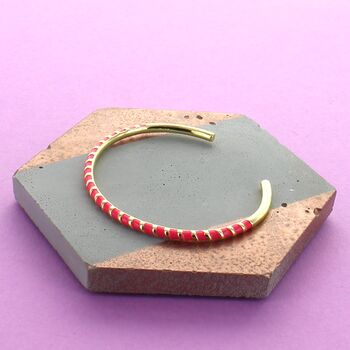 Enamel Coloured Twisted Bangles, 5 of 11