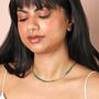 Green Ombre Beaded Necklace In Gold, thumbnail 2 of 4