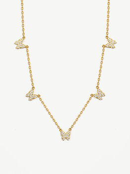 Dainty Choker With Five Butterfly Charms, 2 of 5