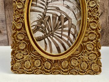 Distressed Gold Floral Oval Photo Picture Frame – 10x15cm 4x6, 4 of 6