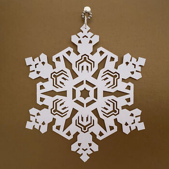 Laser Cut Snowflake Star Decoration Card, 2 of 3
