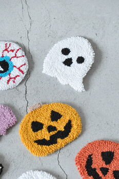 Spooky Halloween Punch Needle Mug Rugs, 4 of 9