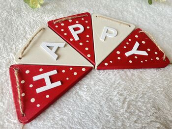 Wooden Christmas Bunting Happy Christmas Mantel Banner, 8 of 11