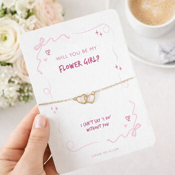 Bridesmaid Proposal Gift Will You Be My Bridesmaid Pink Bow Card Bracelet Gift, 6 of 9
