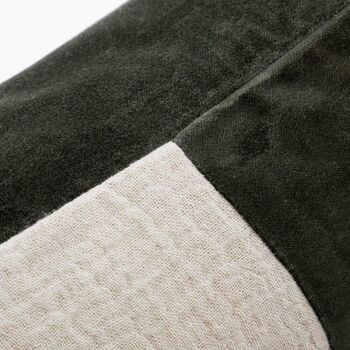 Amber Linen And Velvet Cushion In Green, 4 of 4