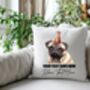 Personalised Pug Birthday Congratulations Party Cushion, thumbnail 2 of 2