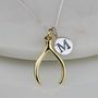 Personalised Gold Plated Wishbone Necklace, thumbnail 1 of 5