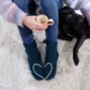 Hidden Love Heart Crochet Slipper Socks, thumbnail 5 of 12