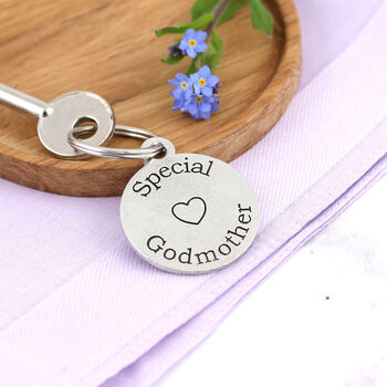 Special Godmother Gift Personalised Round Keyring, 5 of 5