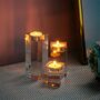 Three Pieces Crystal Glass Candle Holder Set, thumbnail 1 of 7